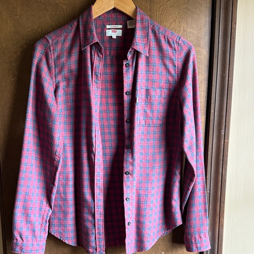 Levi's Red Plaid Button-Down Shirt